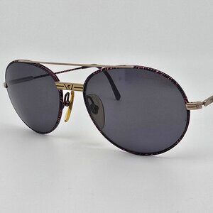 Carrera 5464 81 Purple Stripe Frame Polarized Grey Lens Aviator Sunglasses 55mm